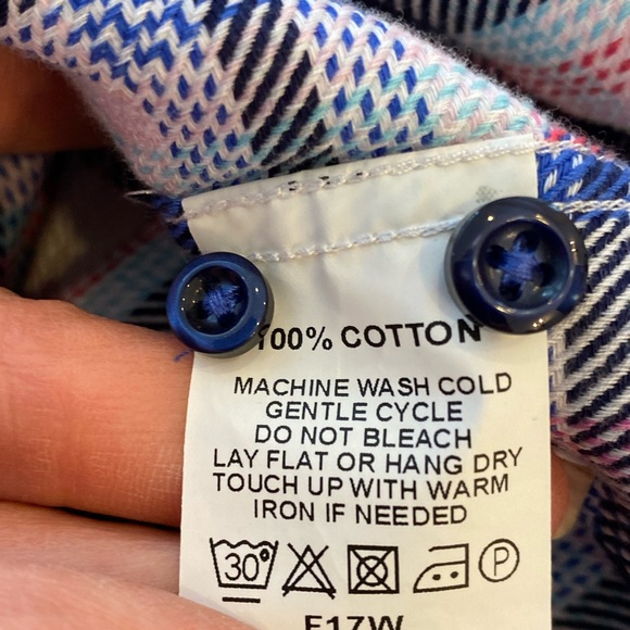 Hammer Made Mens Blue Pink White Plaid Button Down w contrasting Cuffs / 16 -41 - Picture 10 of 12